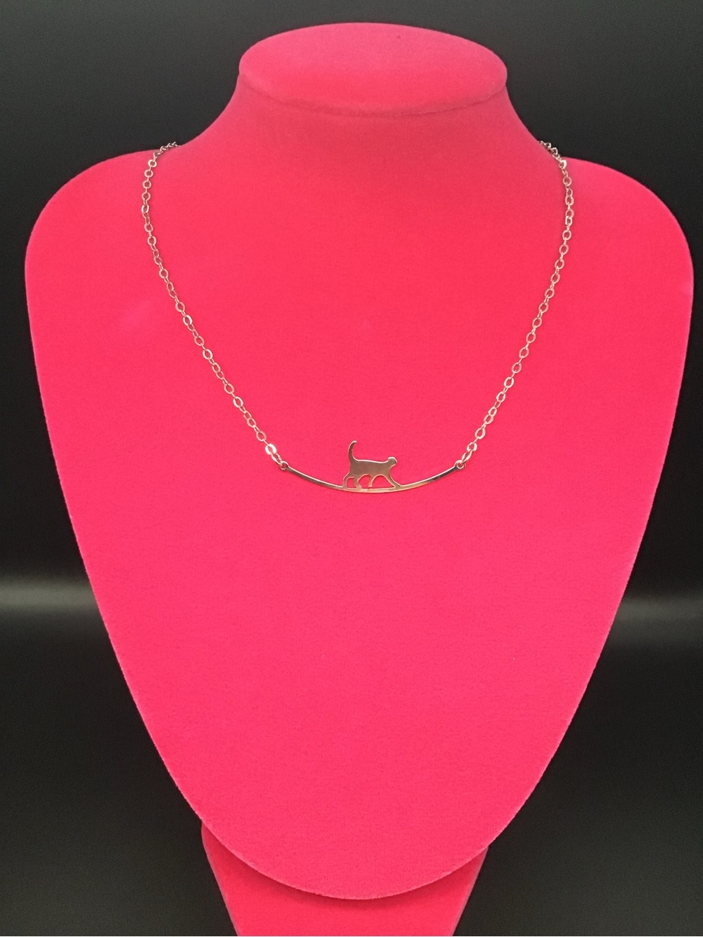 Cat On A Wire Necklace